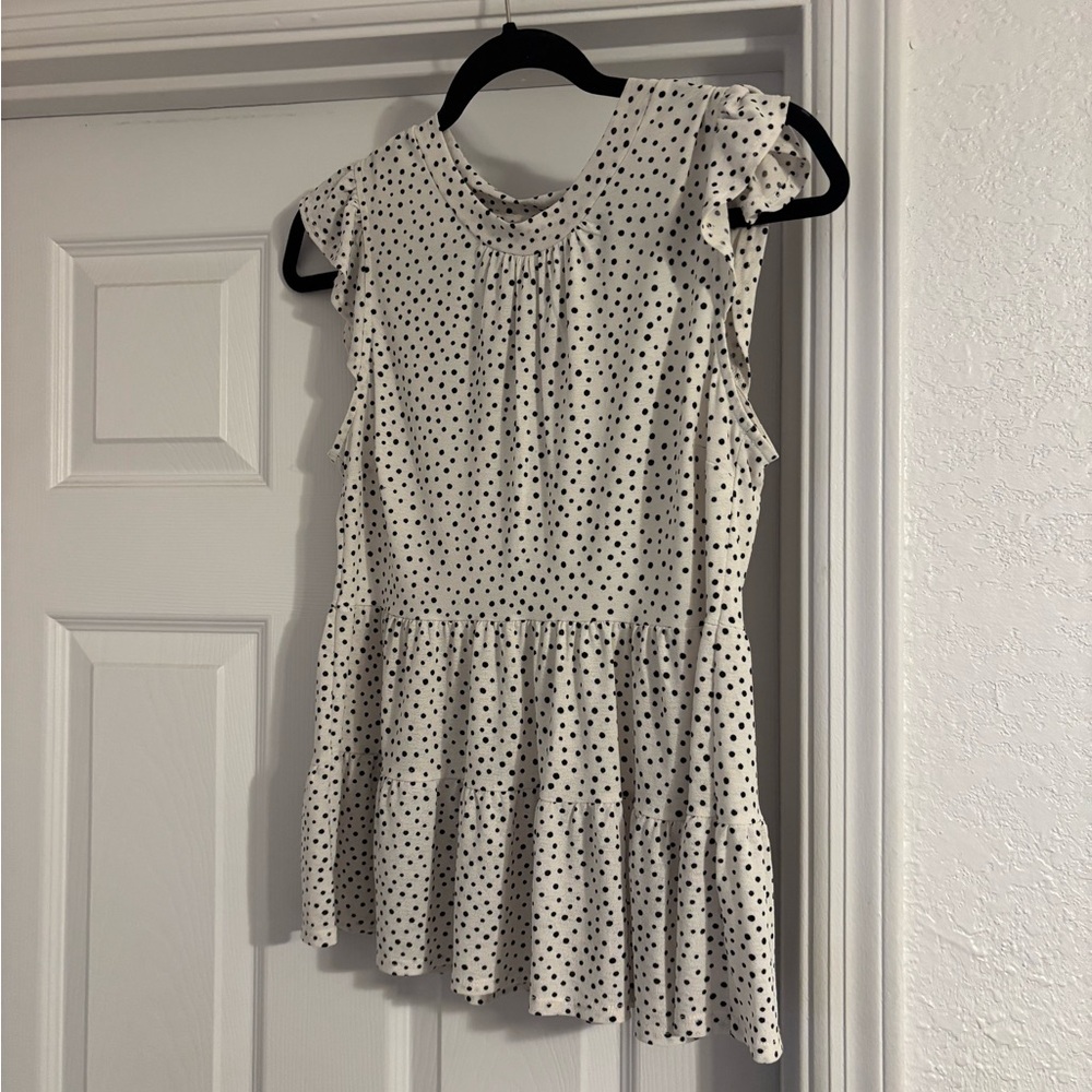 Monteau Black and White Polka Dot Kids Dress